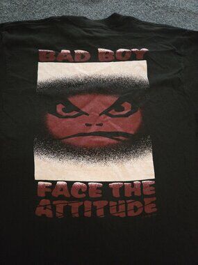Vintage 90s Bad Boy Club T-Shirt 100% Cotton Black Size L Made USA